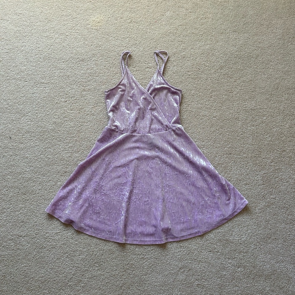Love Fire Lavender Velvet Mini Dress